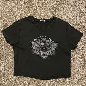 Garage black vintage crop top